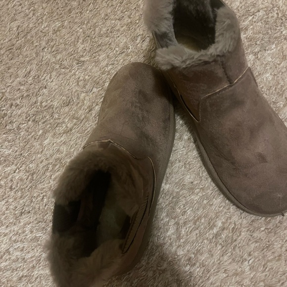 Brown Suede Slip-On Ankle Boots - Picture 3 of 3